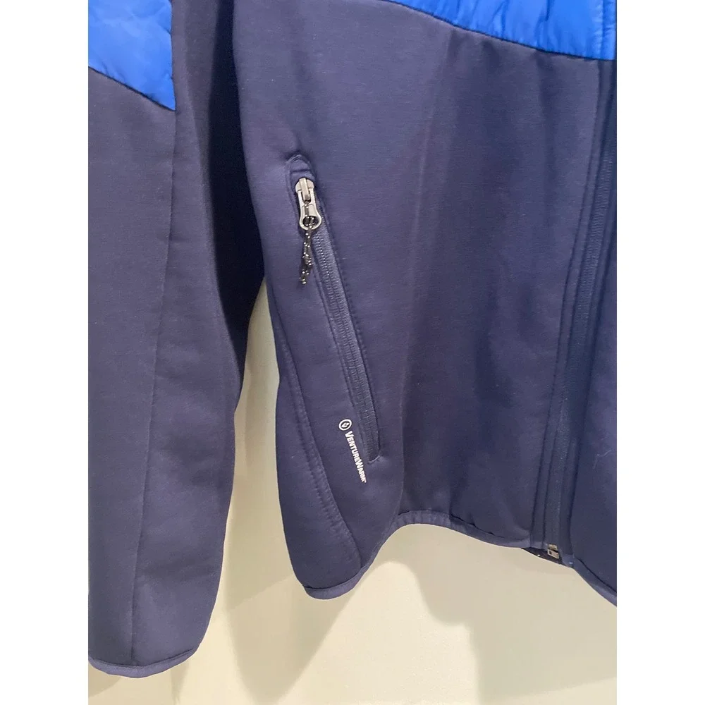 Champion Men's Medium Hybrid Puffer Jacket Full Zip‎ Lightweight Blue Navy